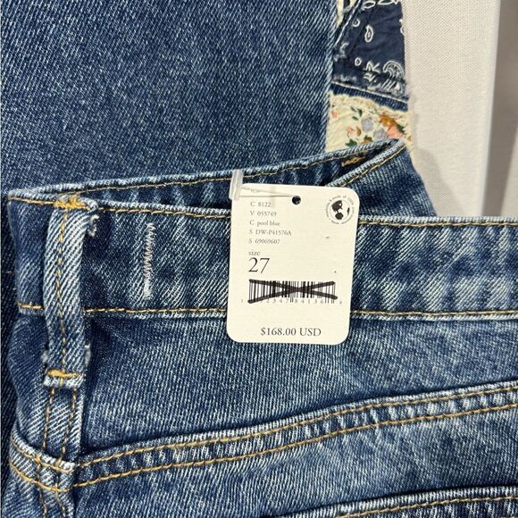 DRIFTWOOD FARRAH FLARE PATCH UP JEANS NWT POOL BLUE - Picture 8 of 9